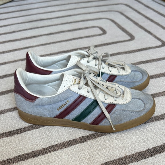 adidas | Shoes | Adidas Gazelle Blue Dawn Collegiate Burgundy Indoor Shoes  | Poshmark